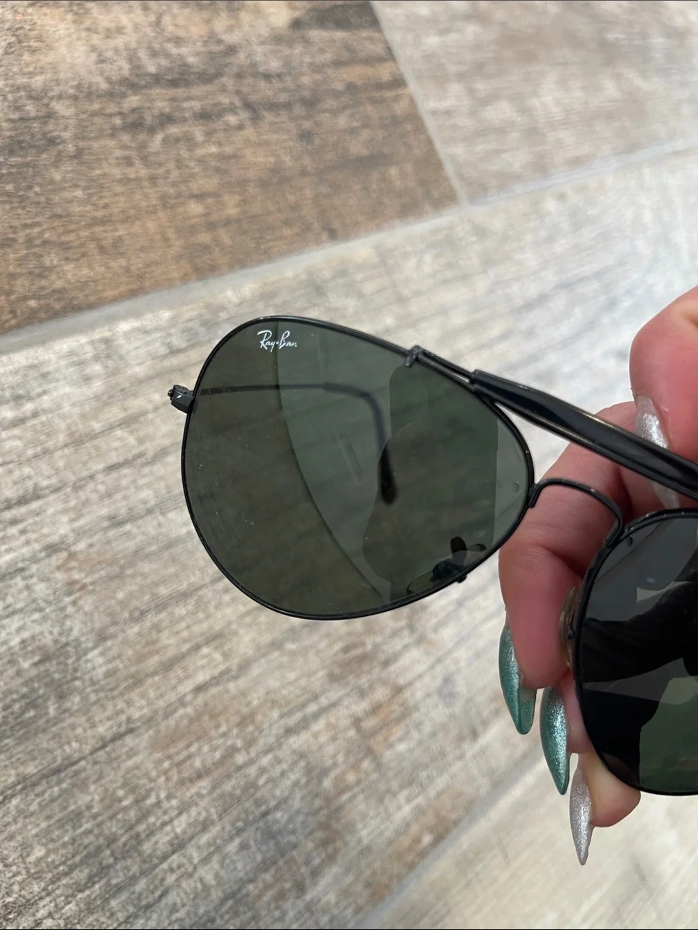 Ray-Ban Black Aviator Sunglasses Outdoorsman II Sunglasses